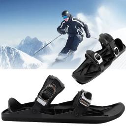 Mini Ski Skate Board para Adultos, Esqui de neve curto, Viagem ao ar livre Snowblades, Esquis de aço inoxidável ajustável Shoes, Novo - Image 2