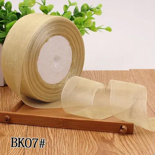 12mm 15mm 20mm 25mm 40mm 50mm Branco Organza Ribbon DIY Artesanato Suprimentos Festa de Casamento Decoração Envolvimento Presente 50 jardas/rolo - Image 1