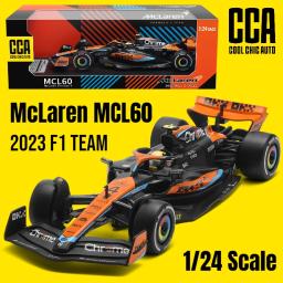 McLaren Racing Team Diecast Carro de brinquedo metálico F1 MCL60 2023, Modelo de veículo miniatura de carro, Free Wheels Collection, Presente para menino, 1:24, CCA, 1:24 - Image 1