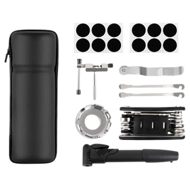 Kit Completo de Reparo para Bicicletas: Ferramentas e Remendos para Manutenção de Pneus e Acessórios de Montanha e Estrada