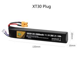 Bateria recarregável LiPO para pistola de água, Soft Air Gun Toy Gun, Quatro Drive carro de controle remoto, 30C, 11.1V, 2800mAh - Image 6