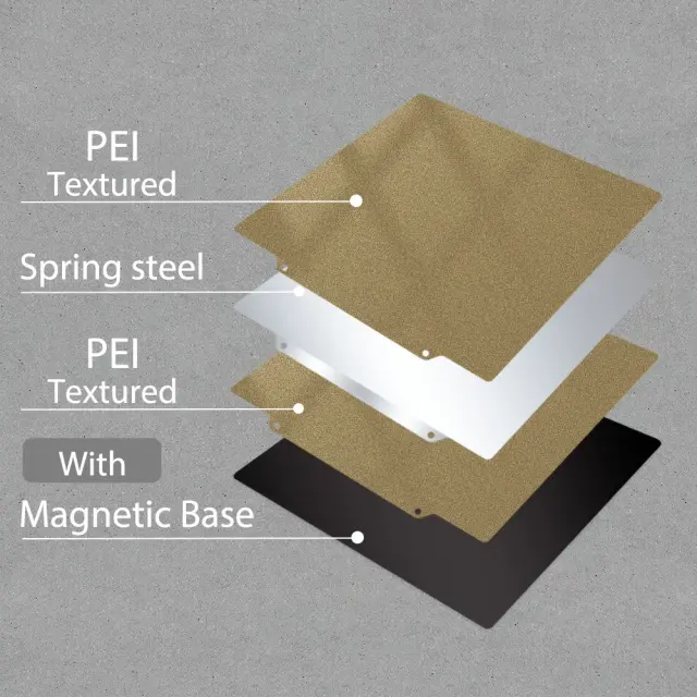 Placa Magnética Dupla Face 350mm para Impressora 3D Voron 2.4 - PEI Texturizado e Liso da FYSETC