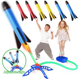 Crianças ao ar livre foguete bomba de pedal ao ar livre pressão de ar crescente conjunto de foguete salto aerodinâmico foguete lançador de jogos para crianças brinquedos presentes - Image 2