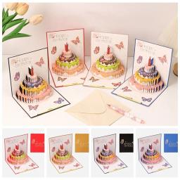Em branco Fold Convite Cartões Postais, Cartão de presente do feliz aniversário, 3D Pop Up Cartão Postal, Amigo caloroso, Festa de crianças, Casamento, Decorativo - Image 1
