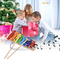 Xilofone Glockenspiel with Wooden Mallets, Tamanho Compacto, 8 Chaves, Percussão, Instrumento Musical, Toy Gift for Kids, Children, Students - Image 5