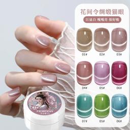 5ml cerâmica suave gato gel magnético unha polonês cristal luar gato olho gel polonês cetim espelho efeito espumante verniz de unhas - Image 1