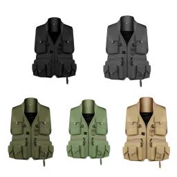 Colete de pesca multi bolso, malha respirável, segurança de pesca, colete salva-vidas para crianças, multifuncional, adultos - Image 5