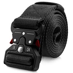 Cinto de lona de nylon tático masculino, cinto multifuncional para caça e montanhismo ao ar livre, fivela plástica - Image 1