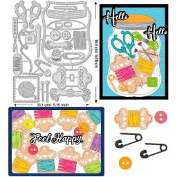 Costura Ferramenta de Corte morre Stencil Pinos e Agulhas Jar, Aço Carbono Embossing Tool, Modelos Metálicos para DIY, 1 Pc - Image 2