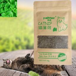 Premium Catnip for Cats, 100% Natural, Bulk, 10g, Menta, Sabor Mentol, Não-Tóxico, Saudável, Pet, Gatinho, Guloseimas, Acessórios - Image 1