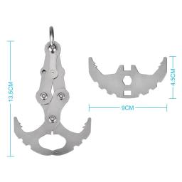 Aço inoxidável Survival Folding Grappling Hook Multifuncional Outdoor Escalada Claw Carabiner Travel Rescue Tool Ferramenta de escalada - Image 3