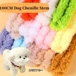 Criativo Chenille Stem Fluffy Wire Pipe Cleaner, Dog Twist Stick, Brinquedos Educativos para Crianças, Handmade DIY Craft Supplies, 100cm - Image 1