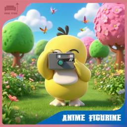 10cm anime estatueta pokemon psyduck tirar fotos boneca de ação kawaii dos desenhos animados decoração de mesa ornamento pvc modelo estátua brinquedo - Image 1