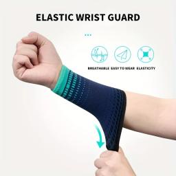 1 peça protetor de pulso esportivo: suporte de compressão de malha para basquete masculino e feminino, badminton, - Image 2