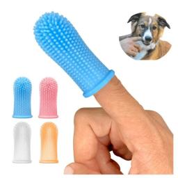 Super Soft Finger Toothbrush para Pet, limpeza de dentes, cuidados com a respiração ruim Escova de dentes de silicone não tóxico - Image 1