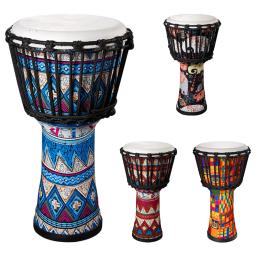 Tambor de Cabra Africano para Adultos e Crianças, Padrões Artísticos Coloridos, Tambor Djembe, grande presente para Iniciantes, Iniciantes Africanos, 8in - Image 1