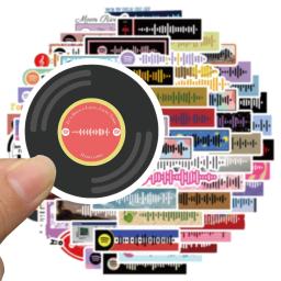 Adesivos impermeáveis com código de música, adesivos bonitos para bagagem, laptop, guitarra, telefone, grafite, bicicleta, carro, decalques, brinquedo infantil, 68pcs - Image 4