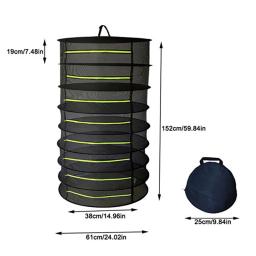 Rede de secagem para ervas e peixes, Cesta suspensa, Cremalheira seca dobrável, Saco secador de vegetais, Flores Plantas Organizador, 2, 4, 6, 8 camadas - Image 6