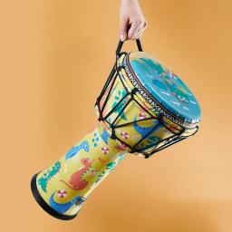 Grande tambor Djembe portátil para crianças, instrumento de percussão livre, corda de amarração opcional, 8 polegadas, tom pvc - Image 1