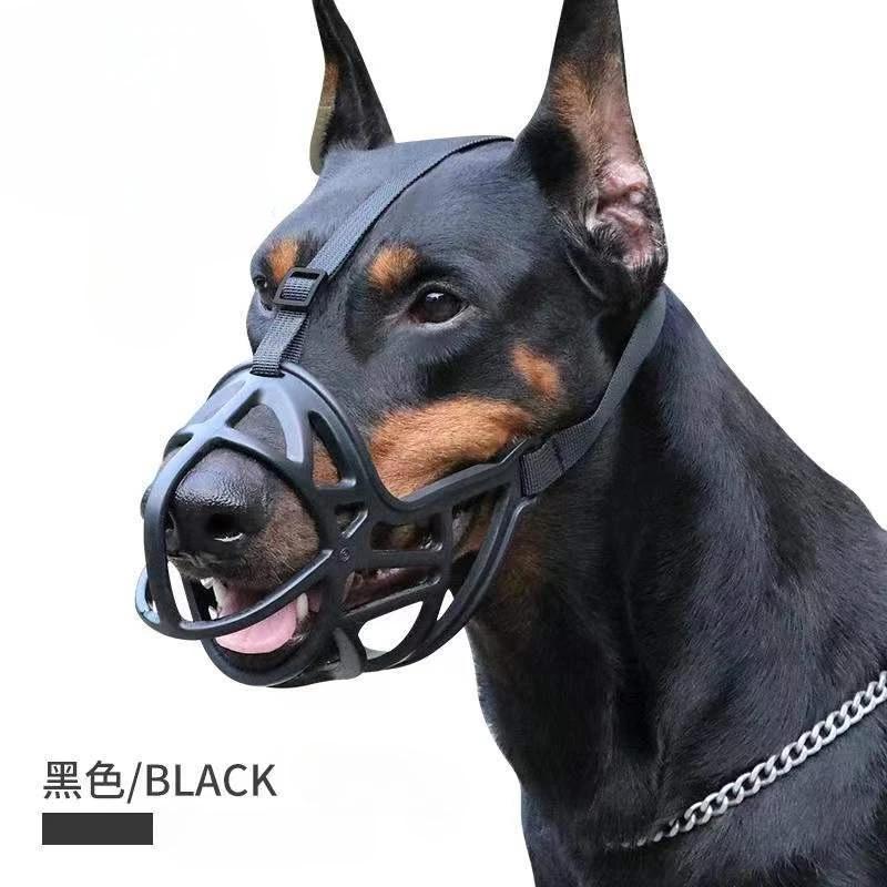 Grande cão focinho boca capa evitar morder gritando comer pequeno grande cão máscaras pet bark rolha barra fita reflexiva - Image 1