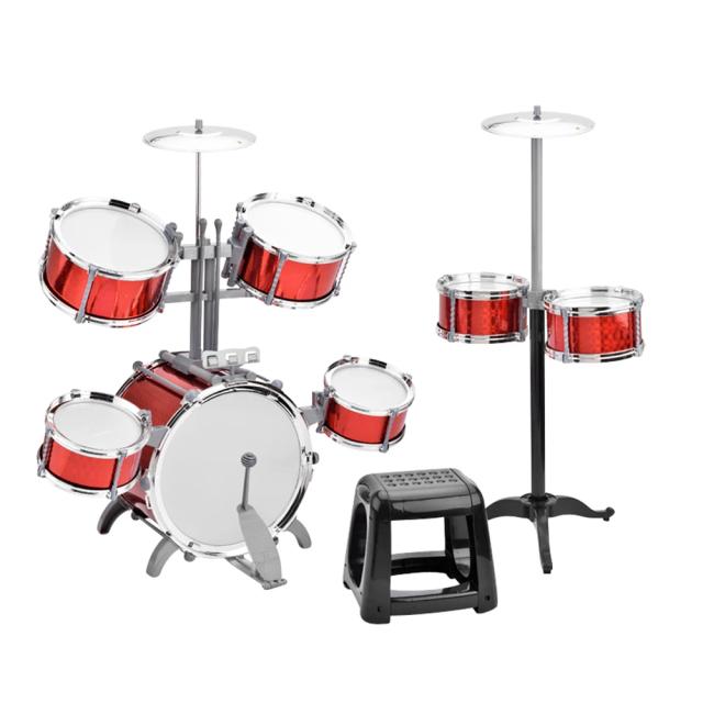 Conjunto de Tambores Jazz para Iniciantes - Instrumentos de Percussão com 7 Peças, Presente Perfeito para as Férias