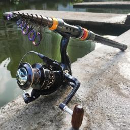 Telescópica Spinning Vara De Pesca, Reel Set, Alimentador Mar Pólo Combo, Carbono Curto Viagem Pólo, Longo Casting Rods, 1.8-3.6m - Image 6