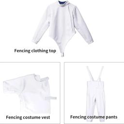 Terno uniforme de esgrima para homens, calças de treino masculinas clássicas, conjunto de colete e colete, sabre de Epee, 350NW, 2024 - Image 3