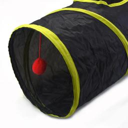 Brinquedo plástico do túnel para animais de estimação, Teaser interativo, leve, durável, amarelo, gatos e cães - Image 3