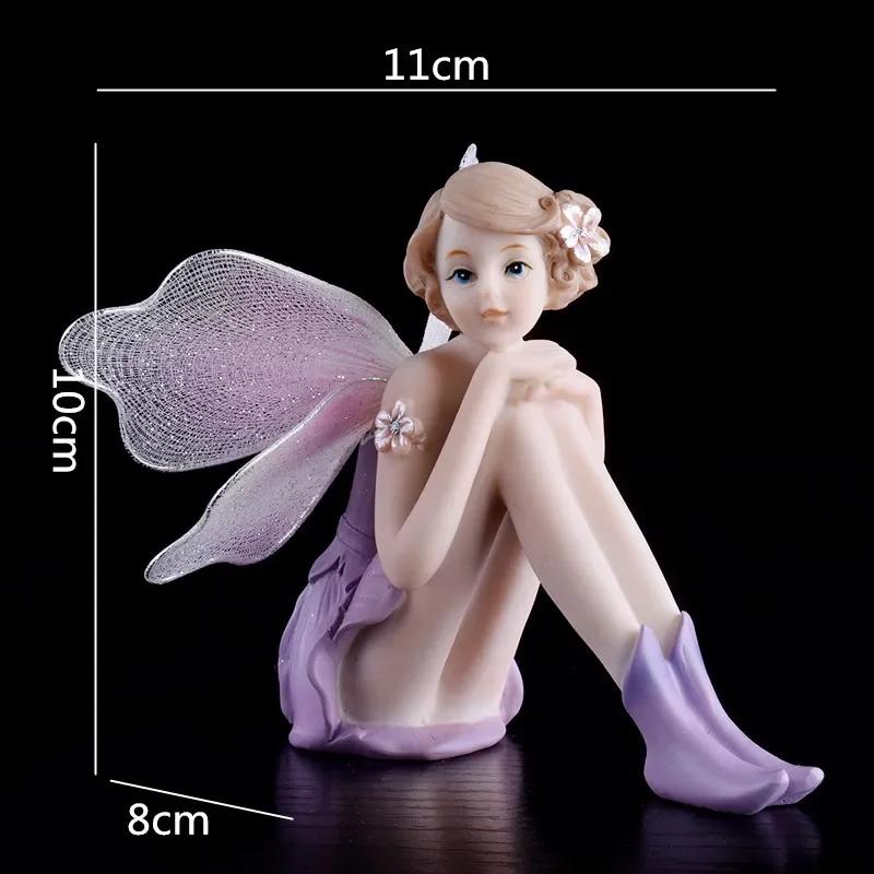 Decoração para casa e quarto de crianças, ornamentos artesanais de resina com flor de anjo e fadas para meninas - Image 1