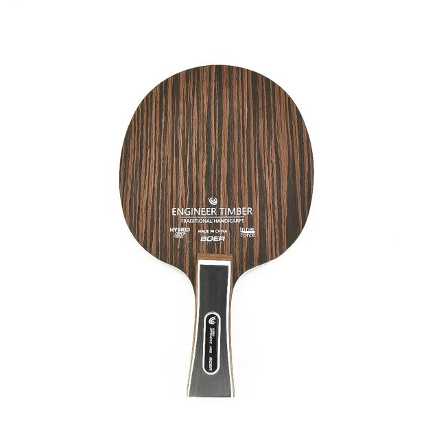 Raquete de Tênis de Mesa 5 Camadas Ébano Dalbergia Alça Longa
