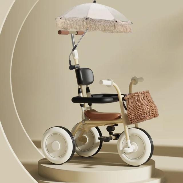 Carrinho de Bicicleta Pedal Dobrável 2 em 1 para Crianças com Corrimão Removível, Leve e Portátil, Brinquedo Ideal para Meninos e Meninas
