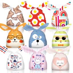 Carton Plastic Animal Candy Bags for Kids, Ear Bags Coelho, Biscoitos de aniversário, Embalagem de doces, Presentes DIY Suprimentos, 10 Pcs, 20Pcs - Image 6
