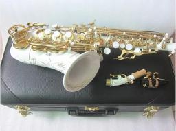 Saxofone soprano curvo, Sax branco acessórios completos, alta qualidade, novo - Image 1