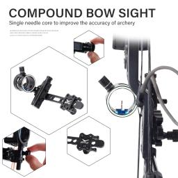 Composto Bow Sight para Target Hunting, 1 Pin Arrow, Long Rod, Ajuste Fino, Apontando, Tiro com Arco Vista, Multi View Equipamentos - Image 2