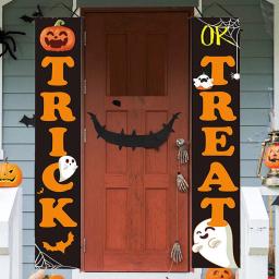 Halloween Porta Porch Sinais, Outdoor Indoor Hanging Banner, Sinais De Boas-Vindas, Truque Ou Deleite, Dons, Festa, Decoração De Casa - Image 2