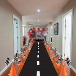 Decoração de festa de carro de corrida 7 "mini cones de trânsito e bandeira xadrez preta e branca crianças tema de carro de corrida suprimentos de festa de aniversário 5-50 - Image 2