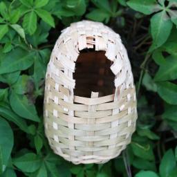 Casa passarinho tecida bambu para ninho beija-flor para poleiro pequeno pardal - Image 5