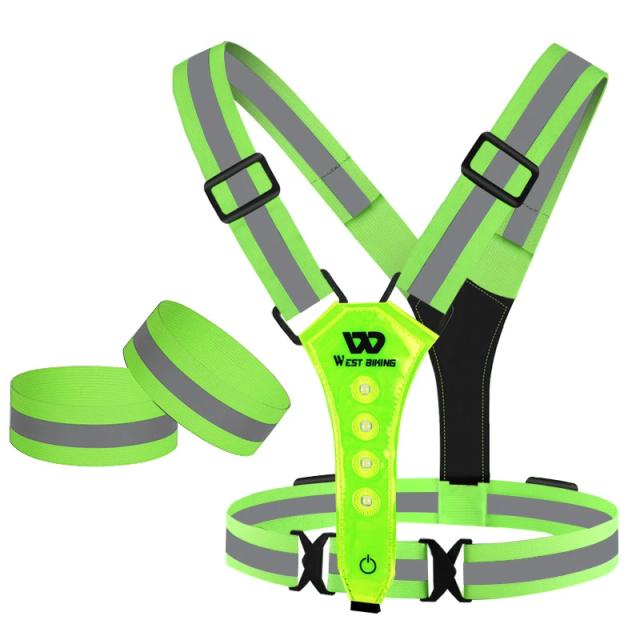Colete de Segurança Reflexivo com Luz para Ciclismo, Corrida e Atividades Noturnas - Ideal para Scooter e Pesca Masculina