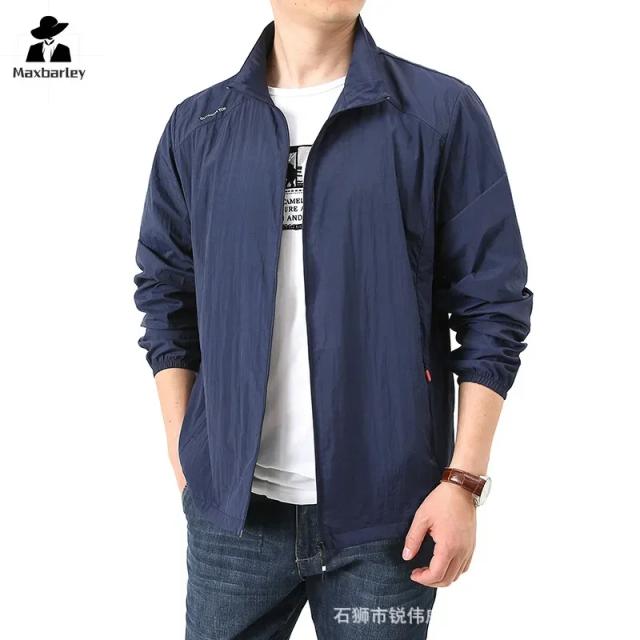 Jaqueta Masculina Corta-Vento Impermeável com Proteção Solar para Atividades ao Ar Livre - Ideal para Pesca e Caminhadas no Verão