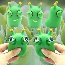 Engraçado Eyeball Burst Squeeze Toy, Green Eye Caterpillar Pinch Toys, Stress Fidget Toy, Brinquedo de Descompressão Criativo para Adultos e Crianças, 4pcs - Image 1