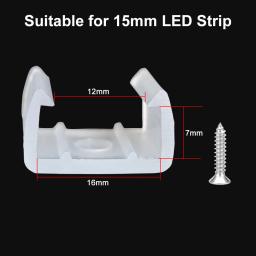 Conector LED Strip Clip Holder, 6mm, 8mm, 12mm, 15mm, Acessórios com Parafusos para Fixação de 2835 Neon, Fivela COB flexível - Image 5