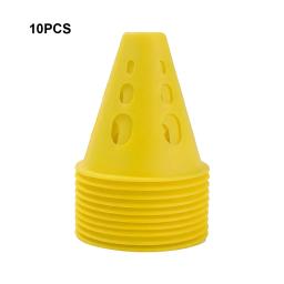 Marcador versátil de cone de treinamento de futebol de 10 peças para marcação de estádio e treinamento de agilidade amarelo - Image 3