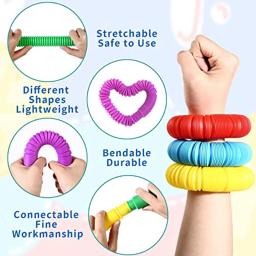 Rainbow Pop Tube Pack para crianças e adultos, brinquedo sensorial, tubo telescópico, alívio do estresse, brinquedos de aprendizagem, 10 pcs, 20 pcs, 50pcs - Image 2