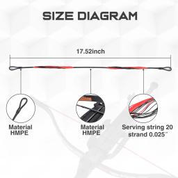 1/2 pçs 445mm besta arco corda comprimento 17.5 polegada 20 fios 0.025 archery archery equipamentos de tiro com arco e flecha acessórios - Image 3