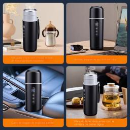 Copo de aquecimento portátil para carro, 12v 24v, 500ml, tela sensível ao toque de aço inoxidável, display digital, garrafa aquecedora de água, copo térmico, chaleira de carro - Image 5