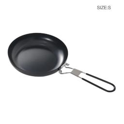 Mini Panelas de acampamento antiaderente, Grelhar Panela com alça dobrável, Ferro, Ferramentas ao ar livre, Cozinha, Caminhadas, Piquenique, Churrasco, Mochila - Image 3