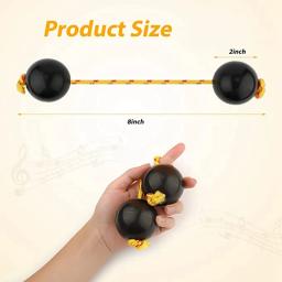Clássico Africano Mão Instrumentos De Percussão, Bolas De Ritmo, Shaker Cup Instrumentos, Preto, 1 Pares - Image 6