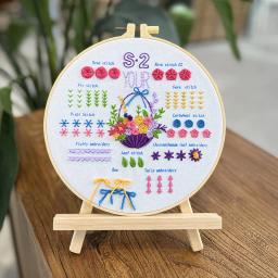 Kit de bordado inicial para adultos, aprenda pontos diferentes, kits DIY, inclui padrão de flores estampadas, ferramentas de roscas coloridas, 3 conjuntos - Image 4