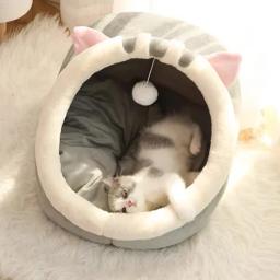 Caverna dobrável removível lavável para animais de estimação, Cama auto-aquecida para gatos e cães pequenos, Cabana confortável, Cama para dormir - Image 2