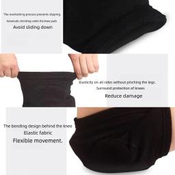 Joelheiras elásticas para homens e mulheres, proteção grossa, suporte esportivo, equipamentos fitness, protetor de cinta de basquete, antiderrapante, masculino, 1 par - Image 6
